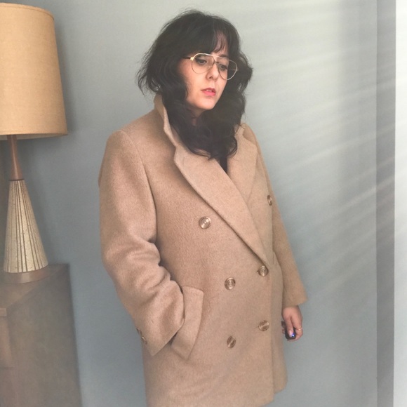 Vintage 100% wool Jones NY Camel Hair Pea Coat - Picture 12 of 12